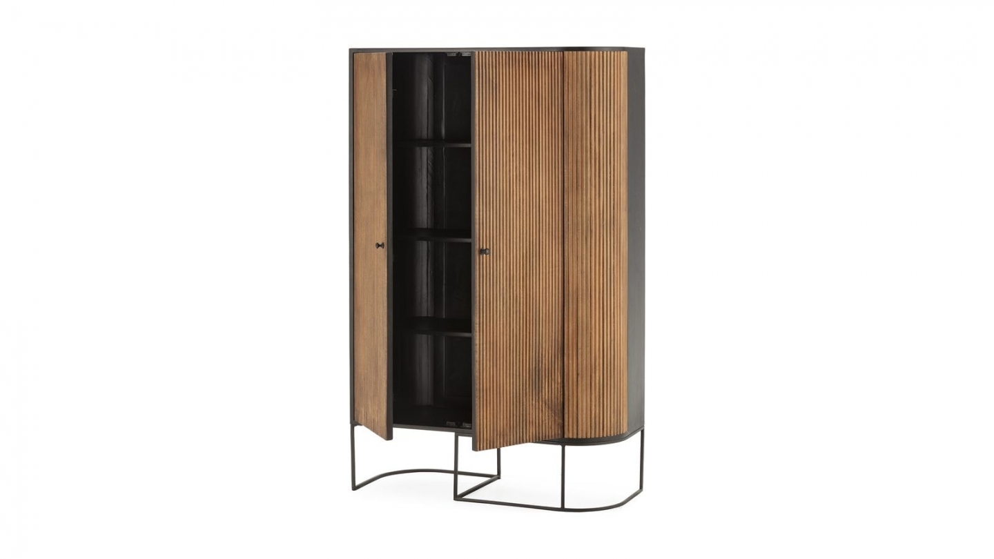 Buffet haut 2 portes en bois de manguier 100 cm - Cyrus