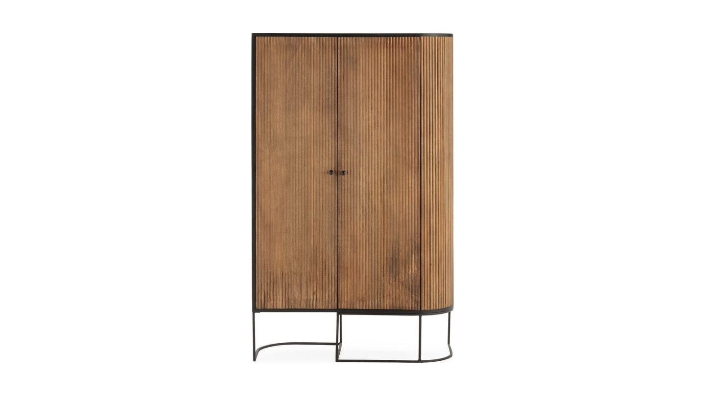 Buffet haut 2 portes en bois de manguier 100 cm - Cyrus