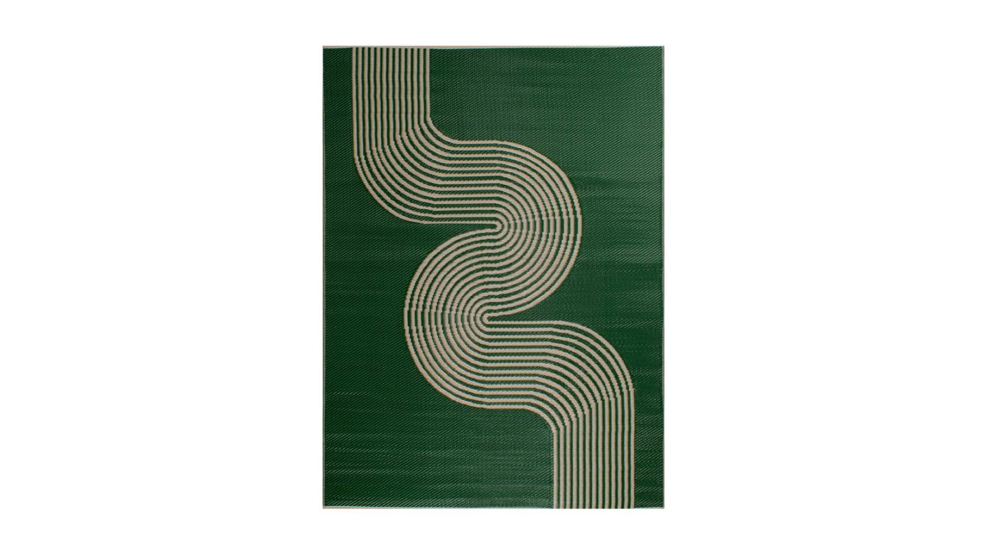 Tapis d’extérieur motif vague vert 180x280 cm - Verona