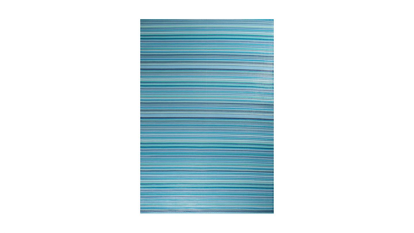 Tapis d’extérieur rayures dégradées bleu 150x220 cm - Astrid