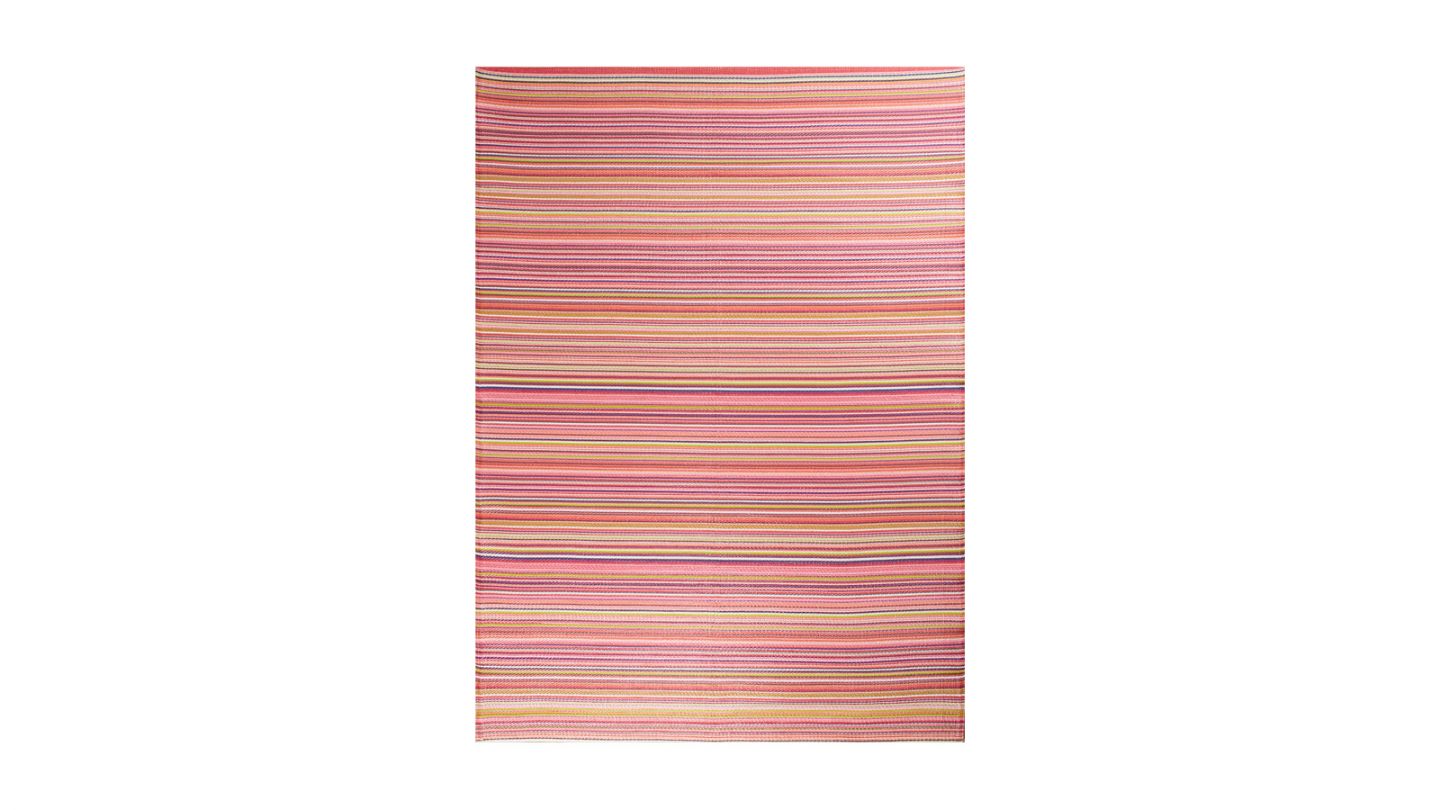 Tapis d’extérieur rayures dégradées rose 150x220 cm - Astrid