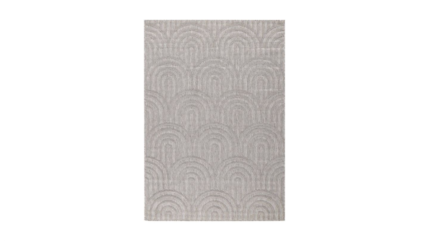 Tapis motif arc de cercle gris 200x290 cm - Nivara