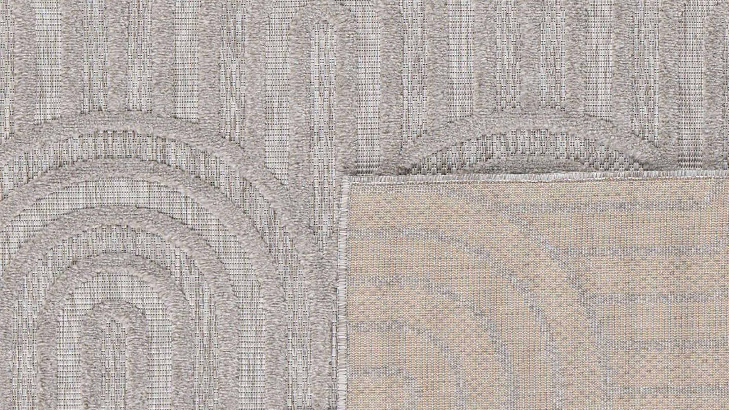 Tapis motif arc de cercle gris 80x150 cm - Nivara