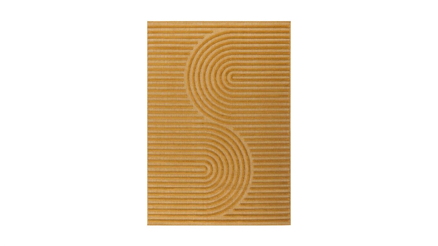 Tapis arc de cercle jaune 200x290 cm - Quinn