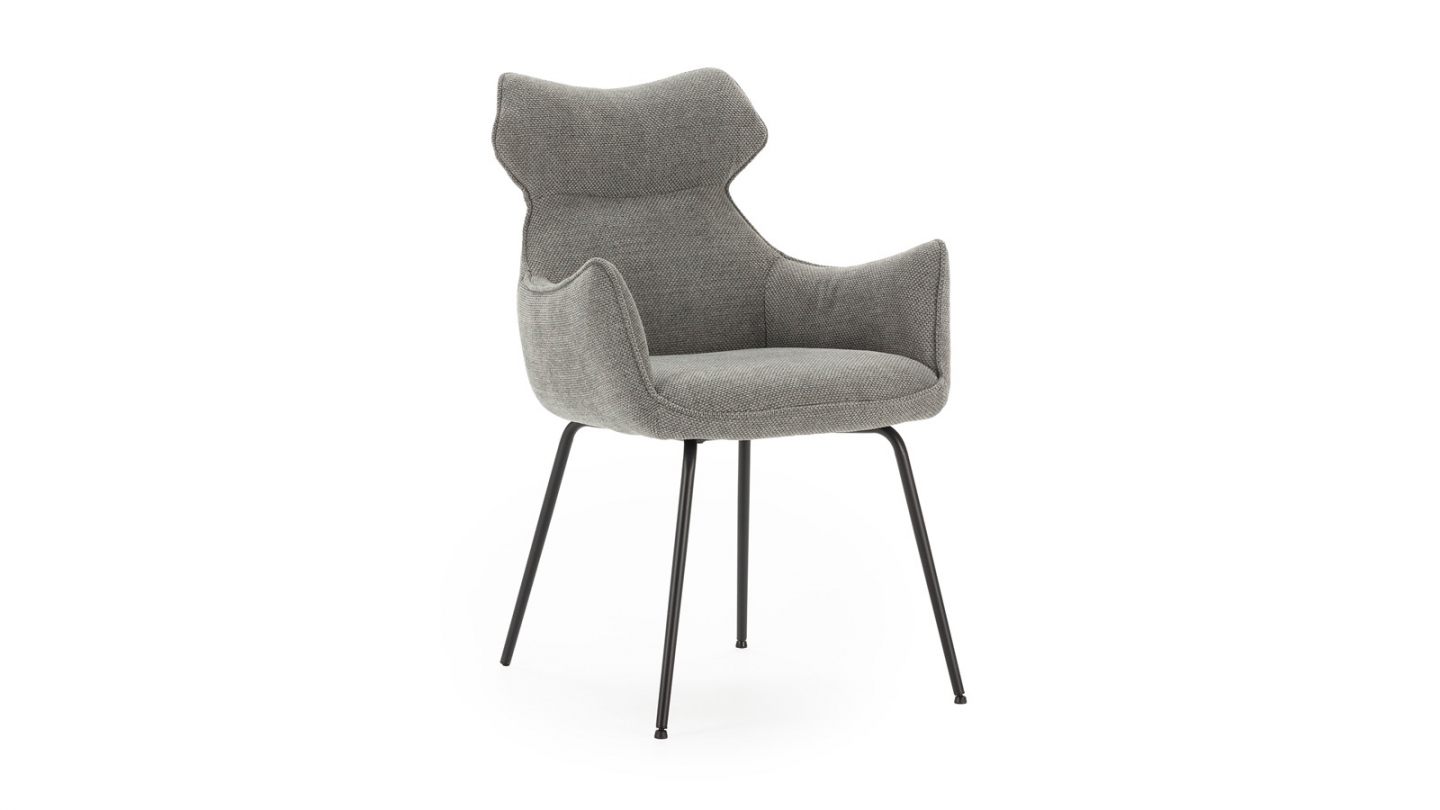 Lot de 2 fauteuils de table en tissu gris - Iconic