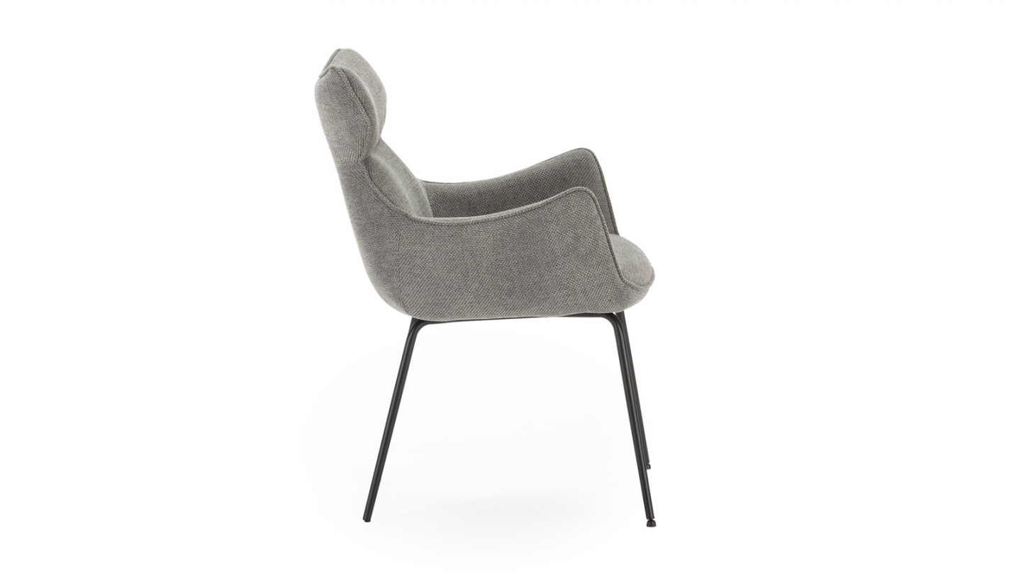 Lot de 2 fauteuils de table en tissu gris - Iconic