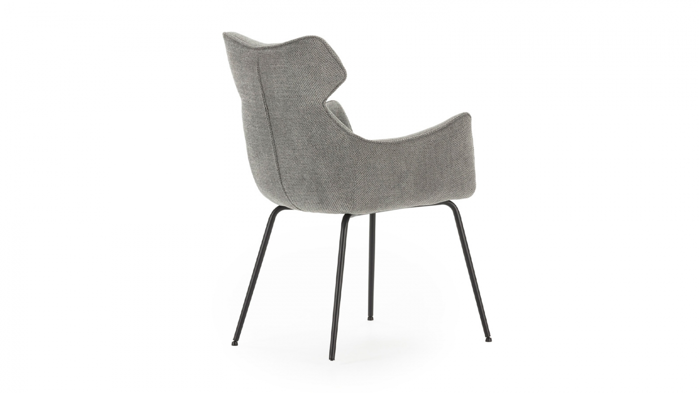 Lot de 2 fauteuils de table en tissu gris - Iconic