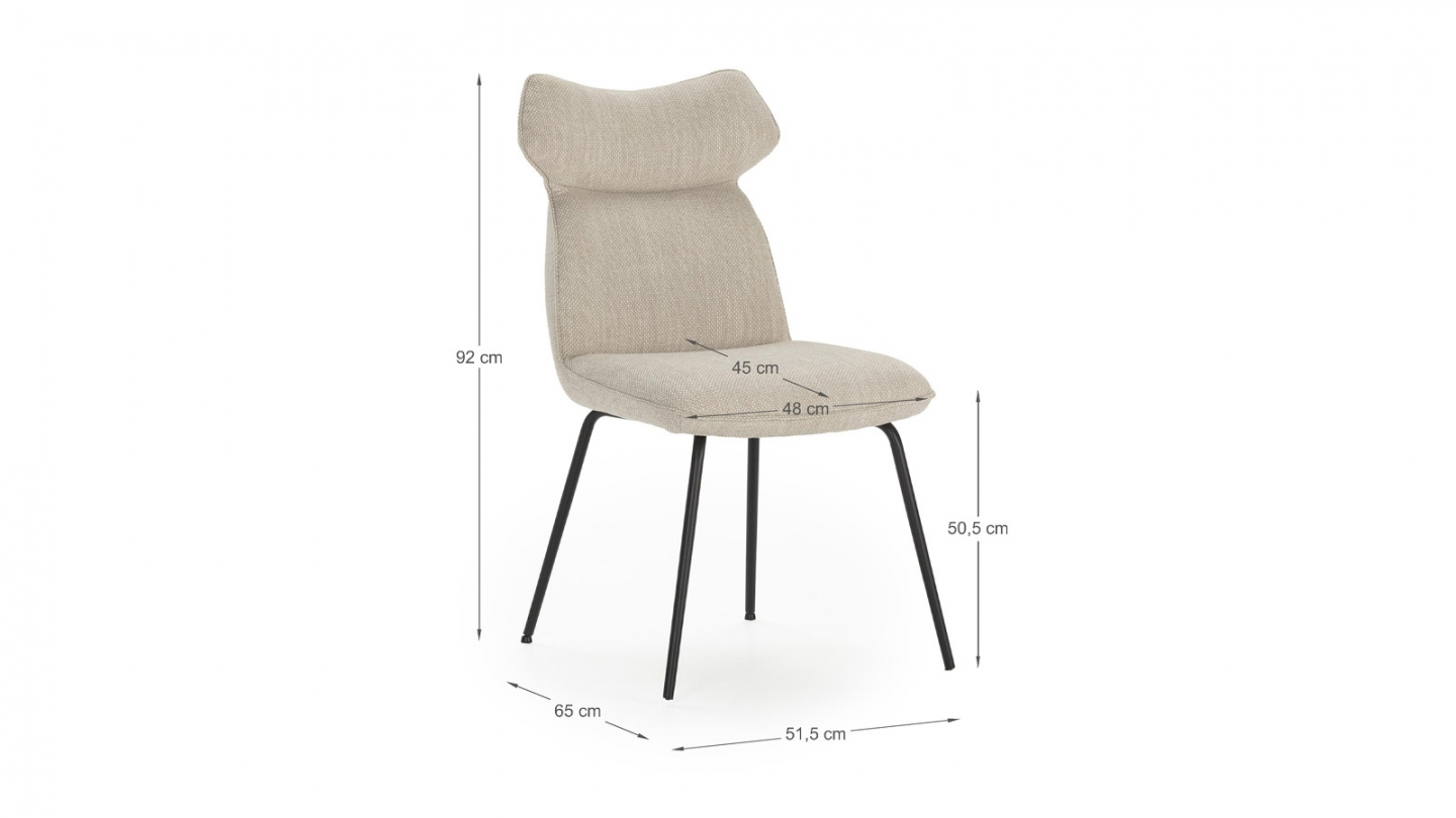 Lot de 2 chaises en tissu beige - Iconic