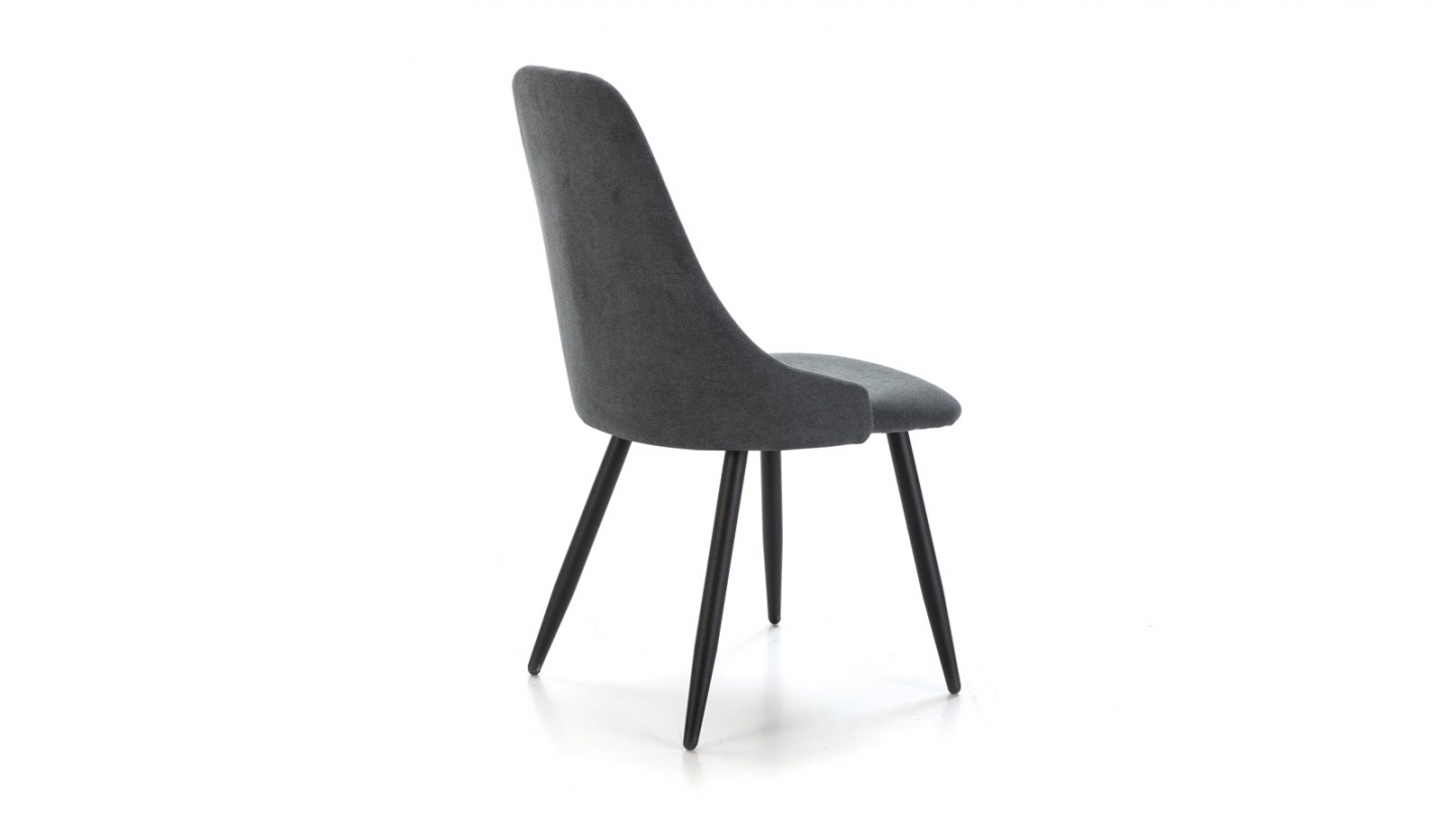 Lot de 4 chaises en tissu gris foncé - Soan