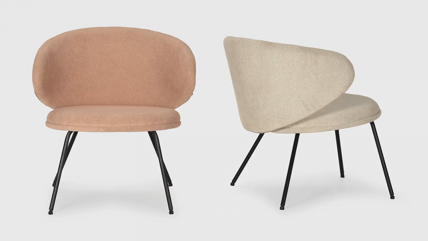 Fauteuil en tissu rose pâle - Cocoon