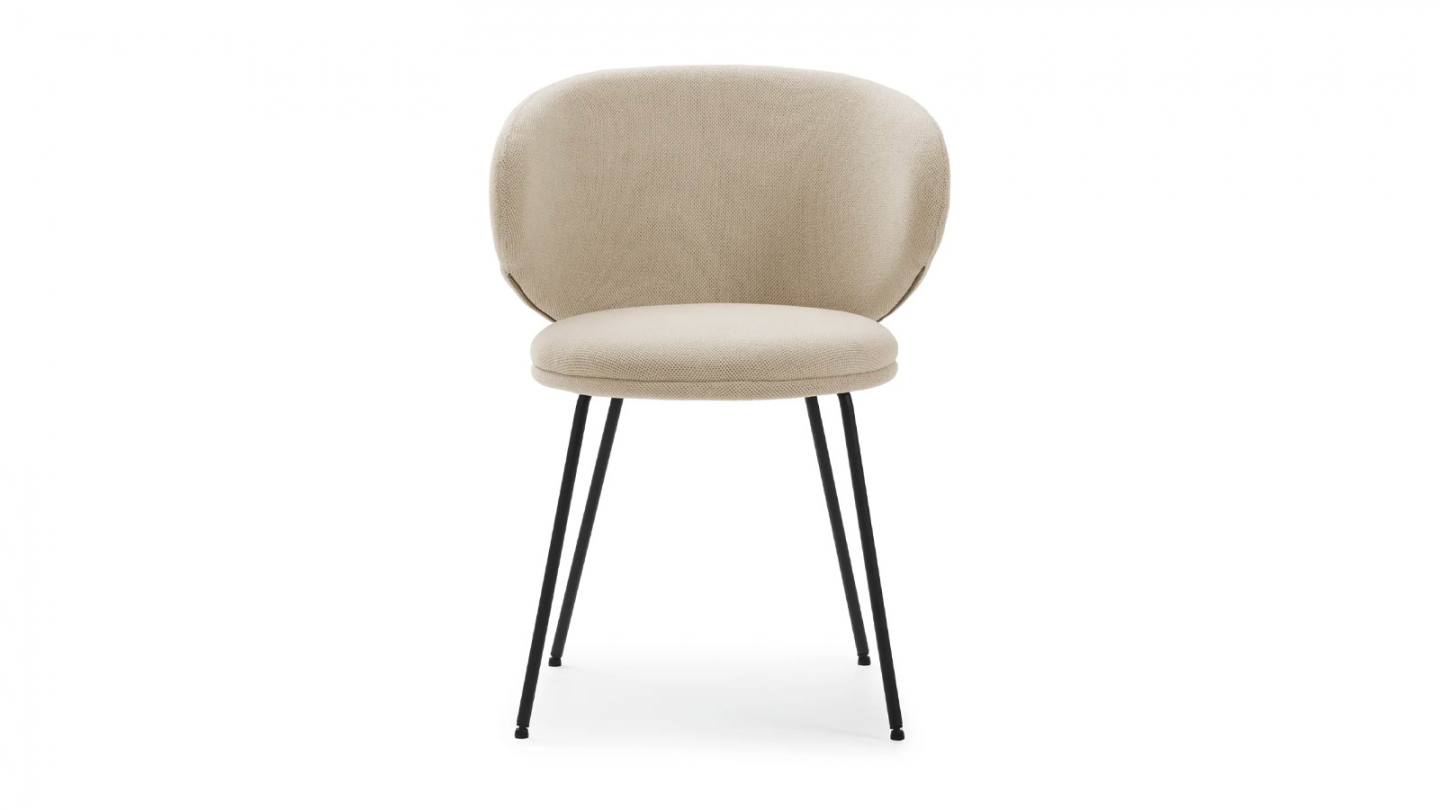 Lot de 2 chaises en tissu beige - Cocoon