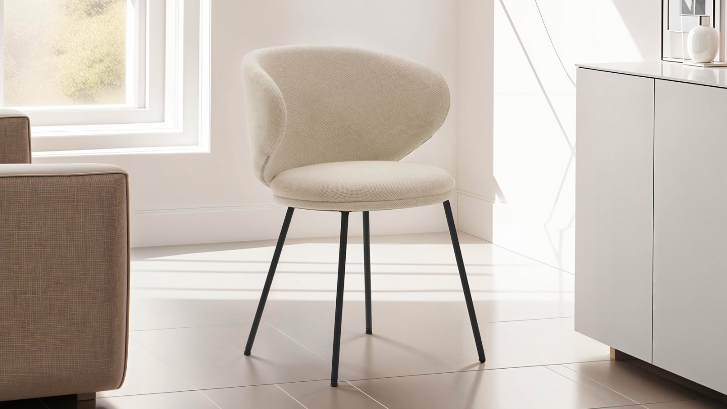 Lot de 2 chaises en tissu beige - Cocoon