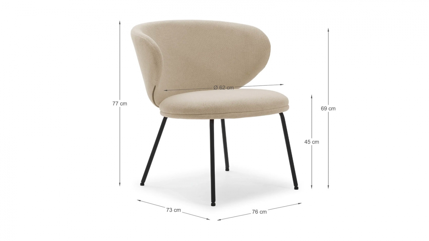 Fauteuil en tissu beige - Cocoon