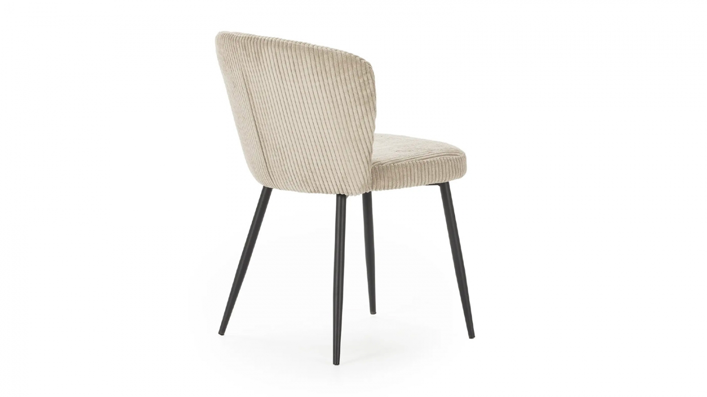 Lot de 4 chaises en velours côtelé beige - Klara