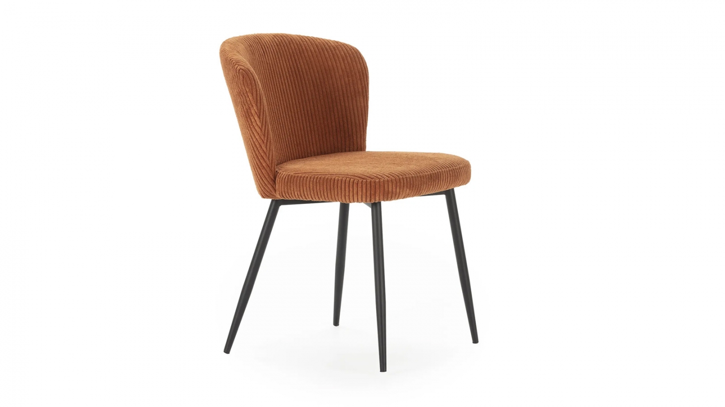 Lot de 4 chaises en velours côtelé rouille - Klara