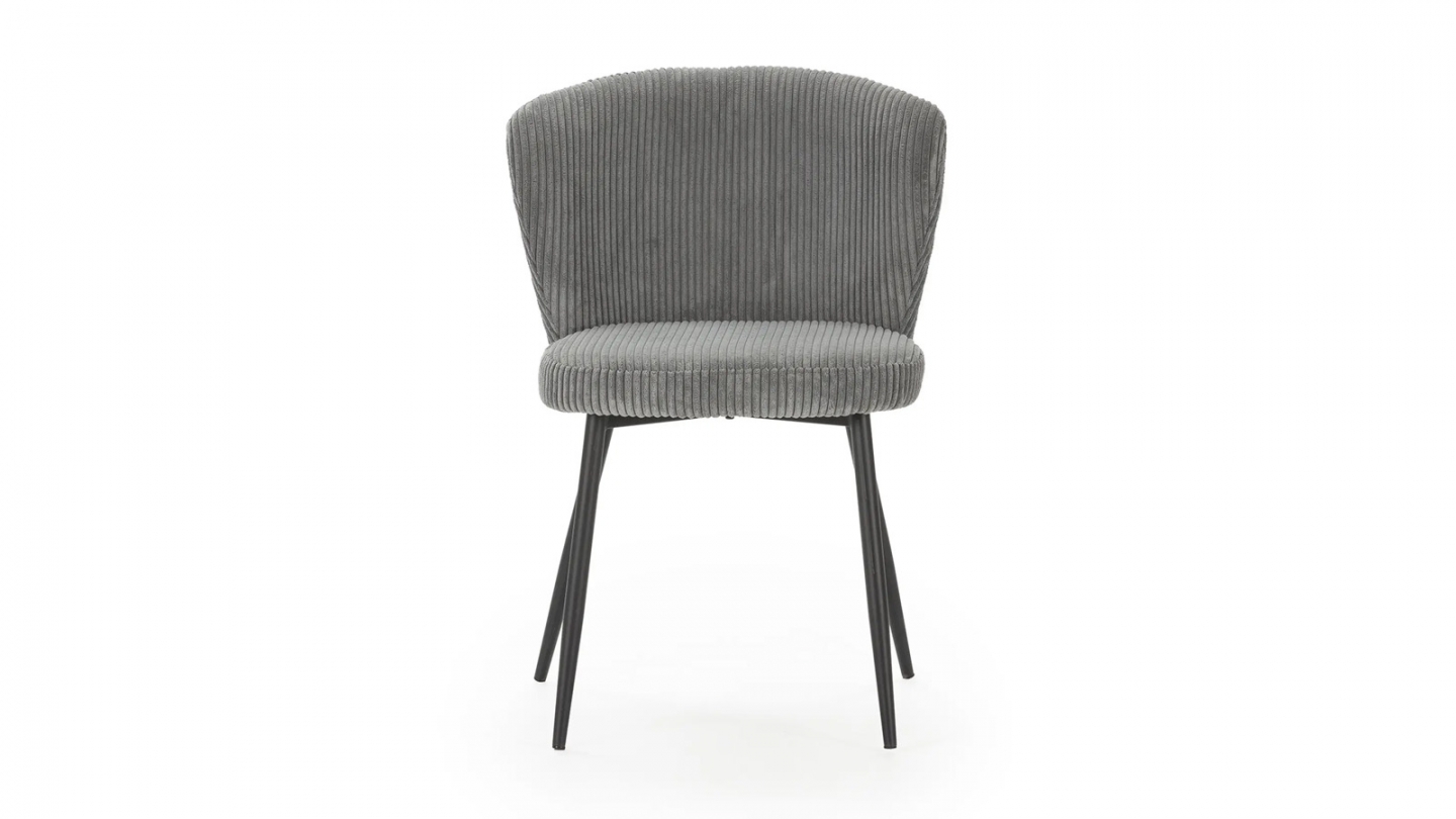 Lot de 4 chaises en velours côtelé gris - Klara