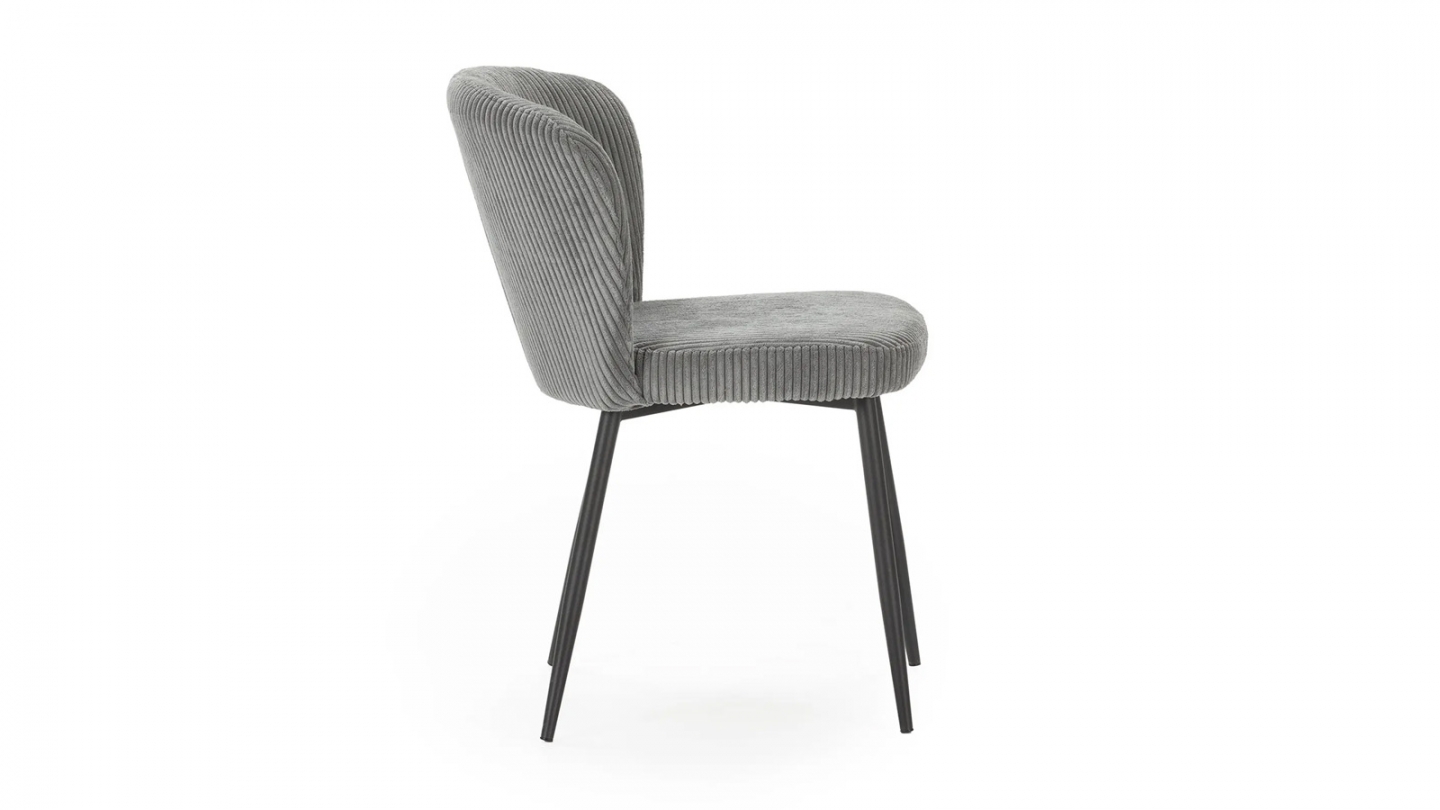 Lot de 4 chaises en velours côtelé gris - Klara