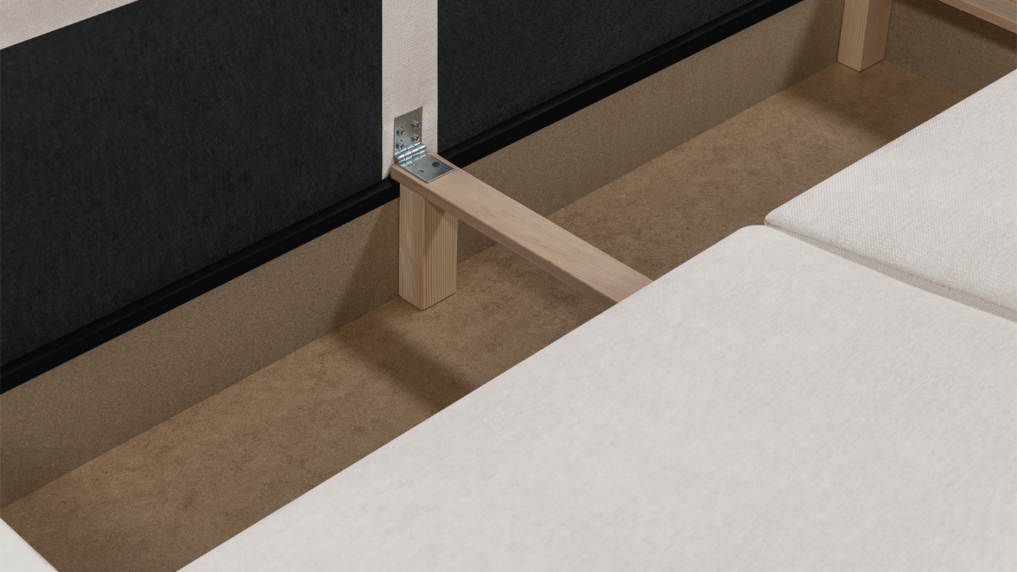 Canapé convertible 3 places en tissu chenille beige - Robin