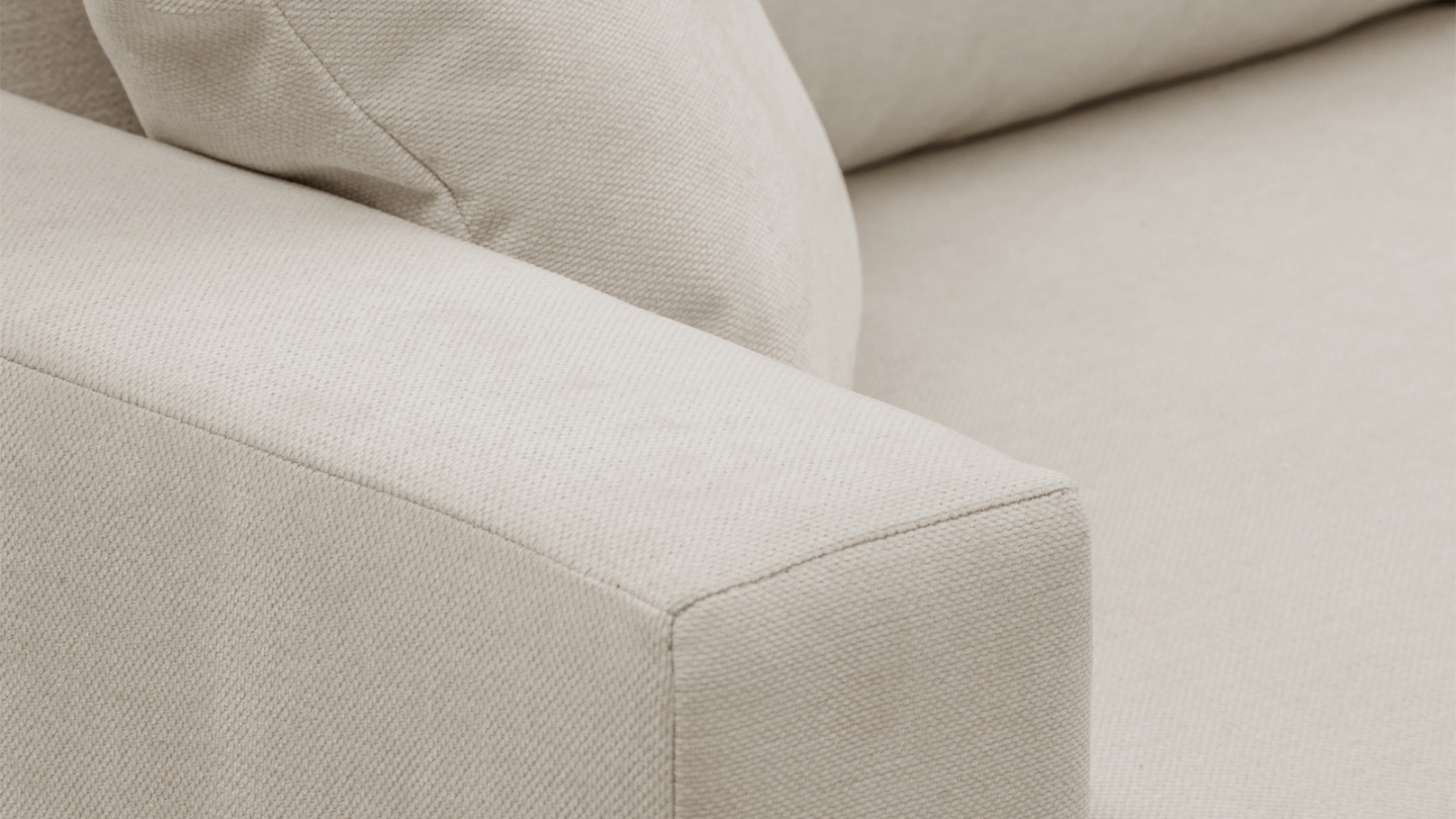 Canapé convertible 3 places en tissu chenille beige - Robin
