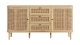Buffet 2 portes 3 tiroirs couleur chêne et cannage 150 cm - Bali