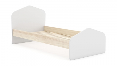 Lit enfant 90x190 cm avec tête de lit en bois blanc - Lucy