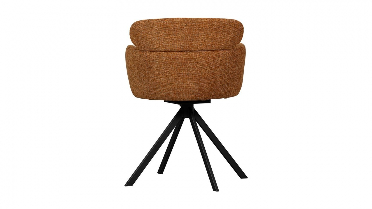 Fauteuil de table pivotant en tissu orange - Fenne