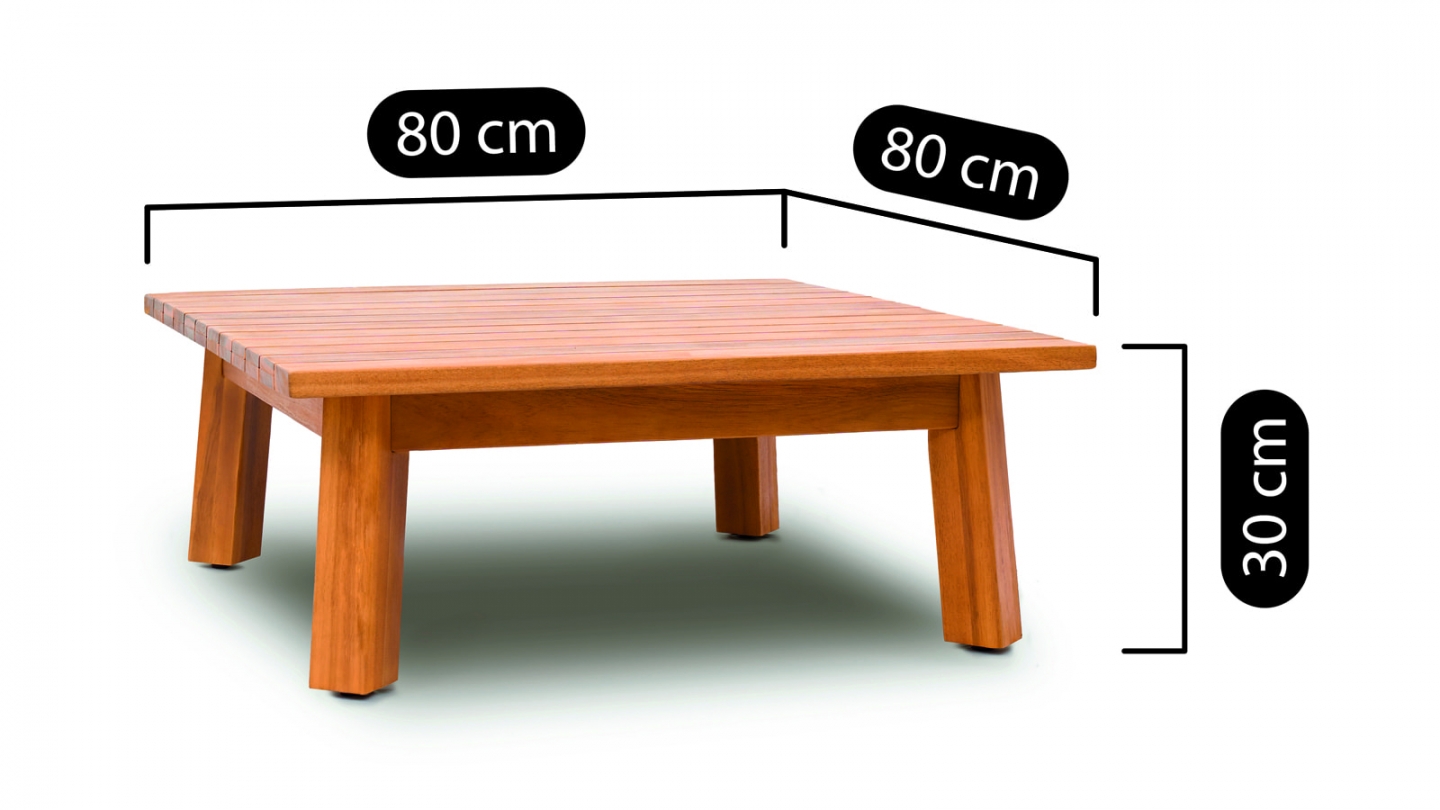 Salon de jardin 4 places en bois FSC - 4 fauteuils et table basse - Palau