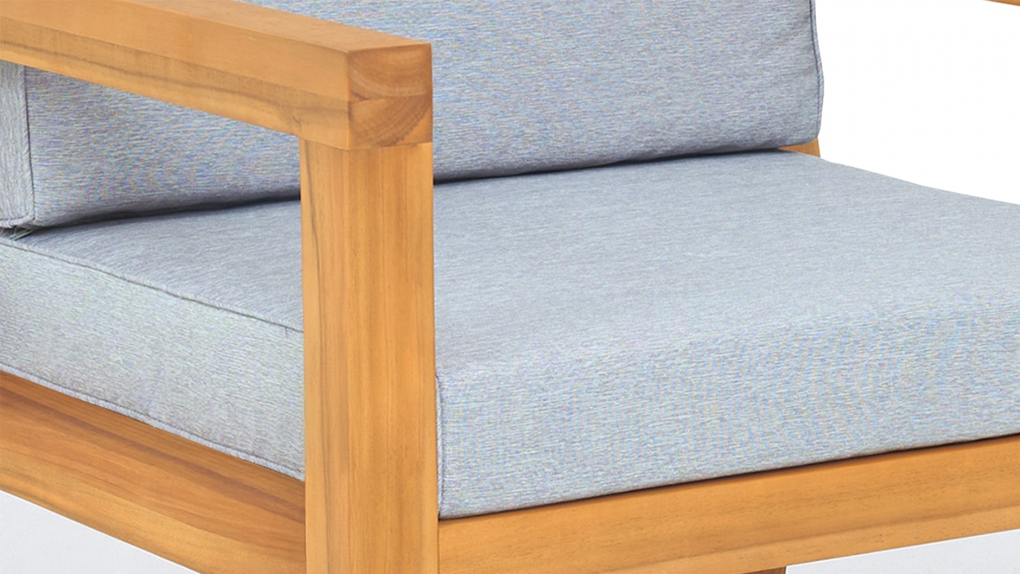 Salon de jardin 4 places en bois FSC - 4 fauteuils et table basse - Palau