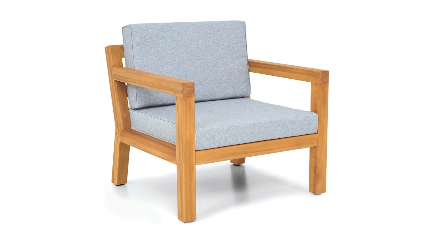 Salon de jardin 2 places en bois FSC - 2 fauteuils et table basse - Palau