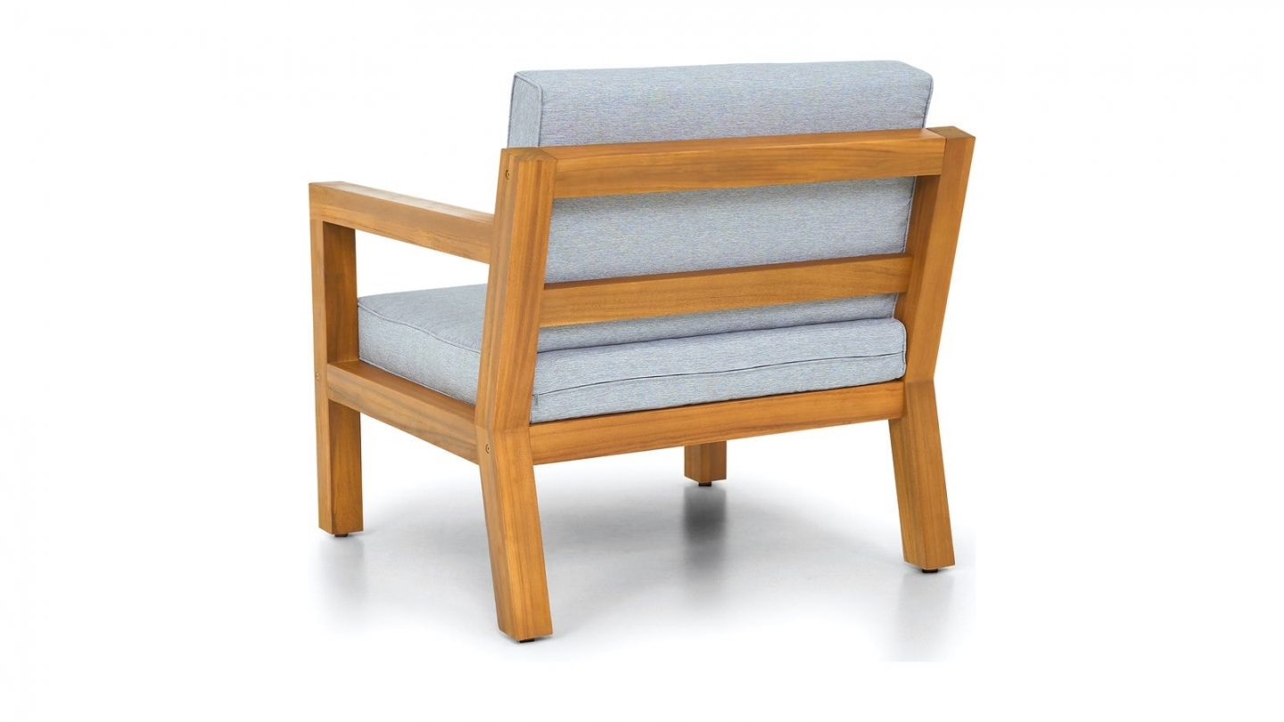 Salon de jardin 2 places en bois FSC - 2 fauteuils et table basse - Palau