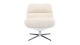 Fauteuil pivotant en velours cotelé beige et piètement chromé - Julia