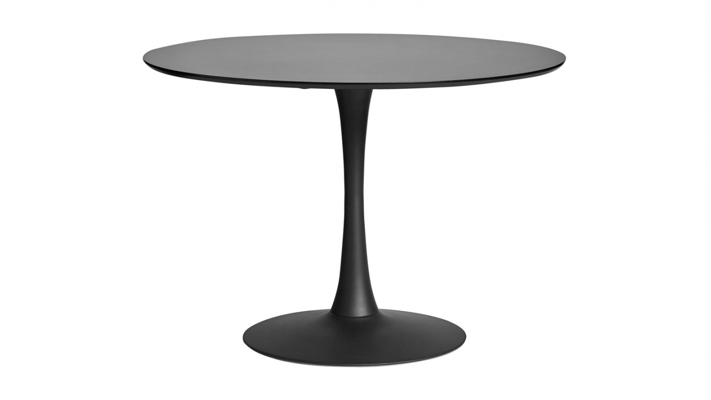 Table à manger ronde noire Ø 110 cm - Lilo