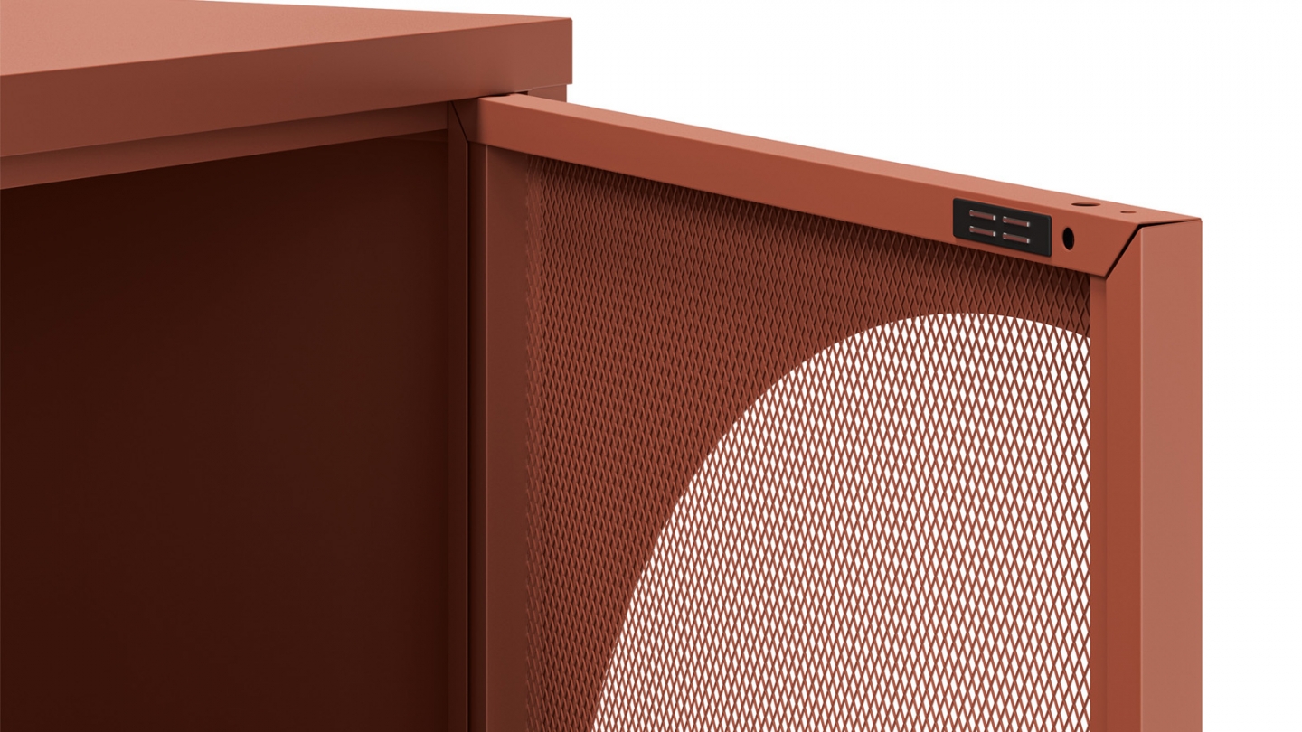 Buffet 4 portes en métal terracotta 160 cm - Inoa