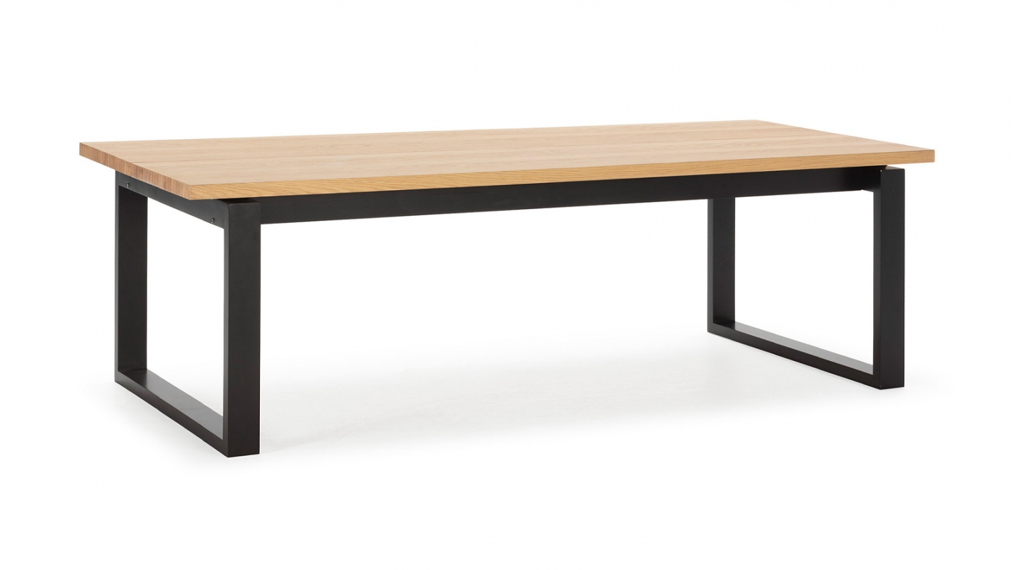 Table à manger rectangulaire en bois, piètement noir, 220 cm - Line