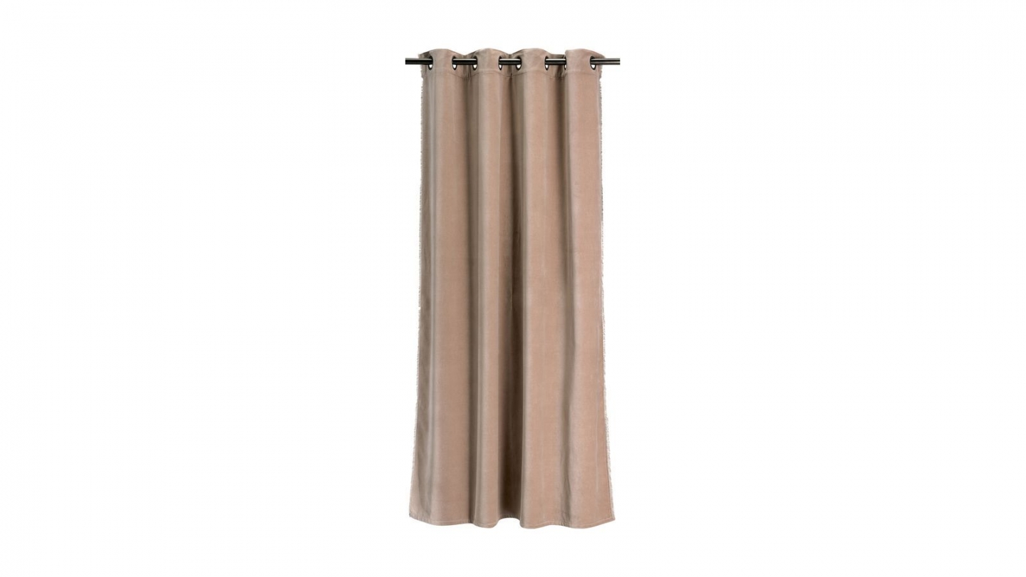 Rideau en velours taupe 135 x 280 cm - Fara