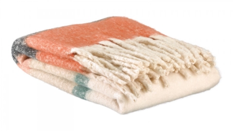 Plaid multicolore châtaigne 130 x 160 cm - Isabel