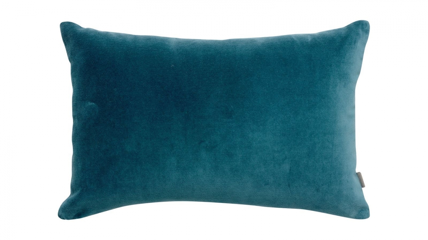Coussin en velours bleu riviera 40 x 65 cm - Elise