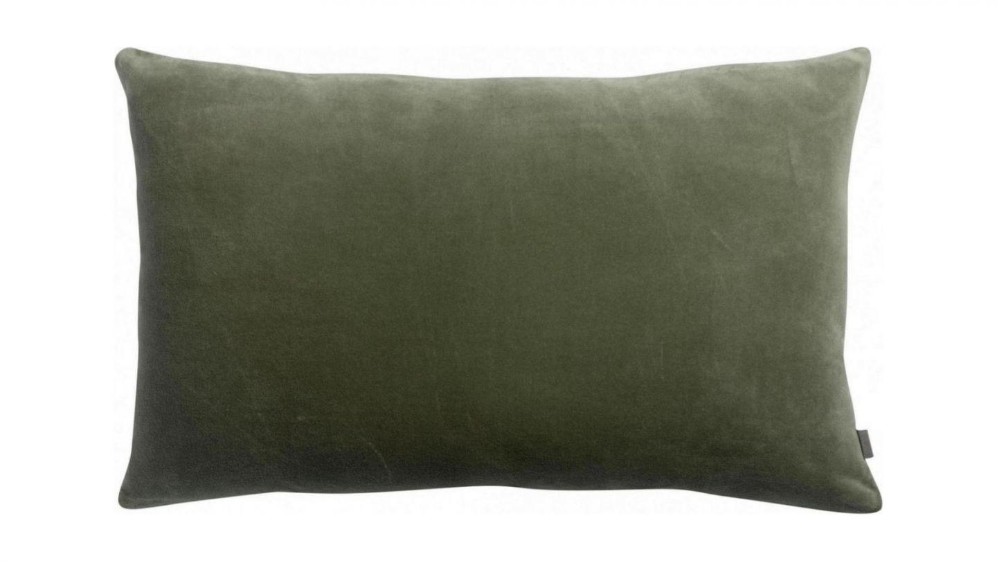 Coussin en velours vert gris 40 x 65 cm - Elise