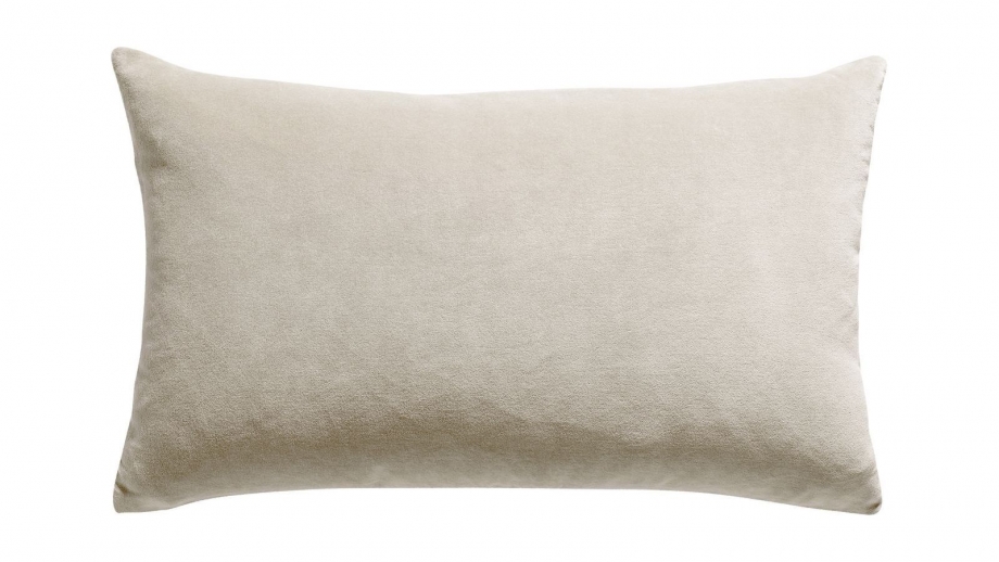 Coussin en velours grège 40 x 65 cm - Elise