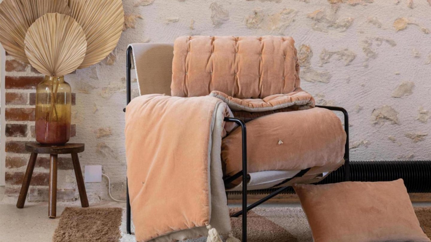Coussin en velours rose épice 45 x 45 cm - Elise