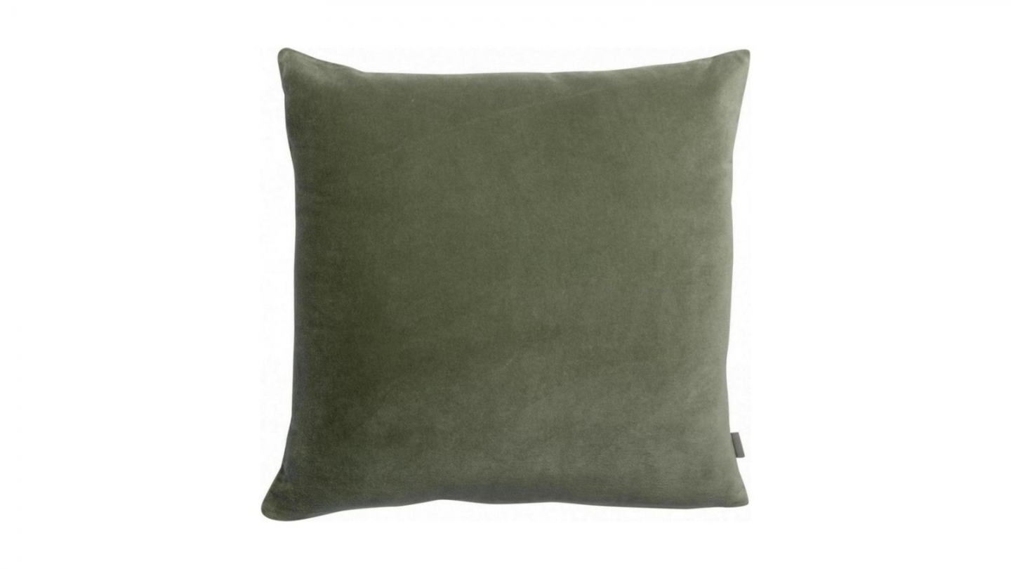 Coussin en velours vert de gris 45 x 45 cm - Elise