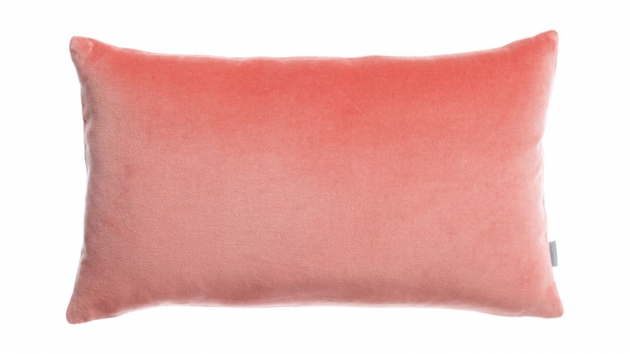 Coussin en velours orange pêche 30 x 50 cm - Elise