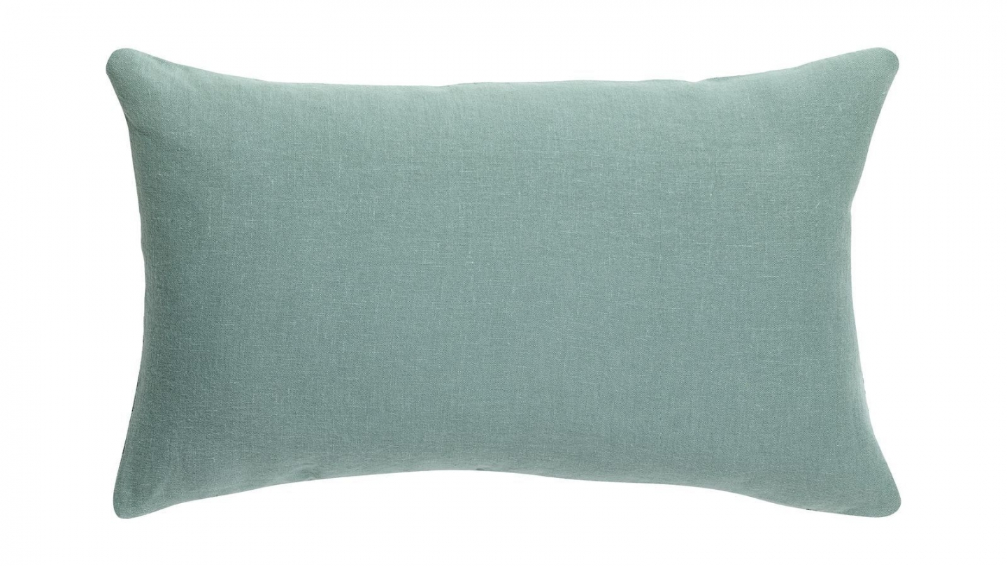 Coussin lin et coton vert de gris 40 x 65 cm - Zeff