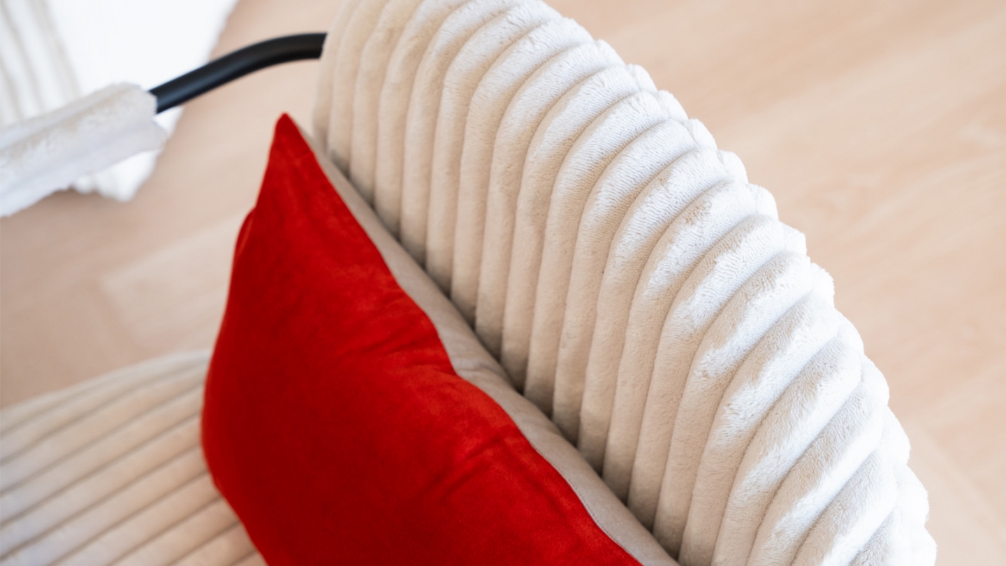 Fauteuil en velours côtelé beige - Léon