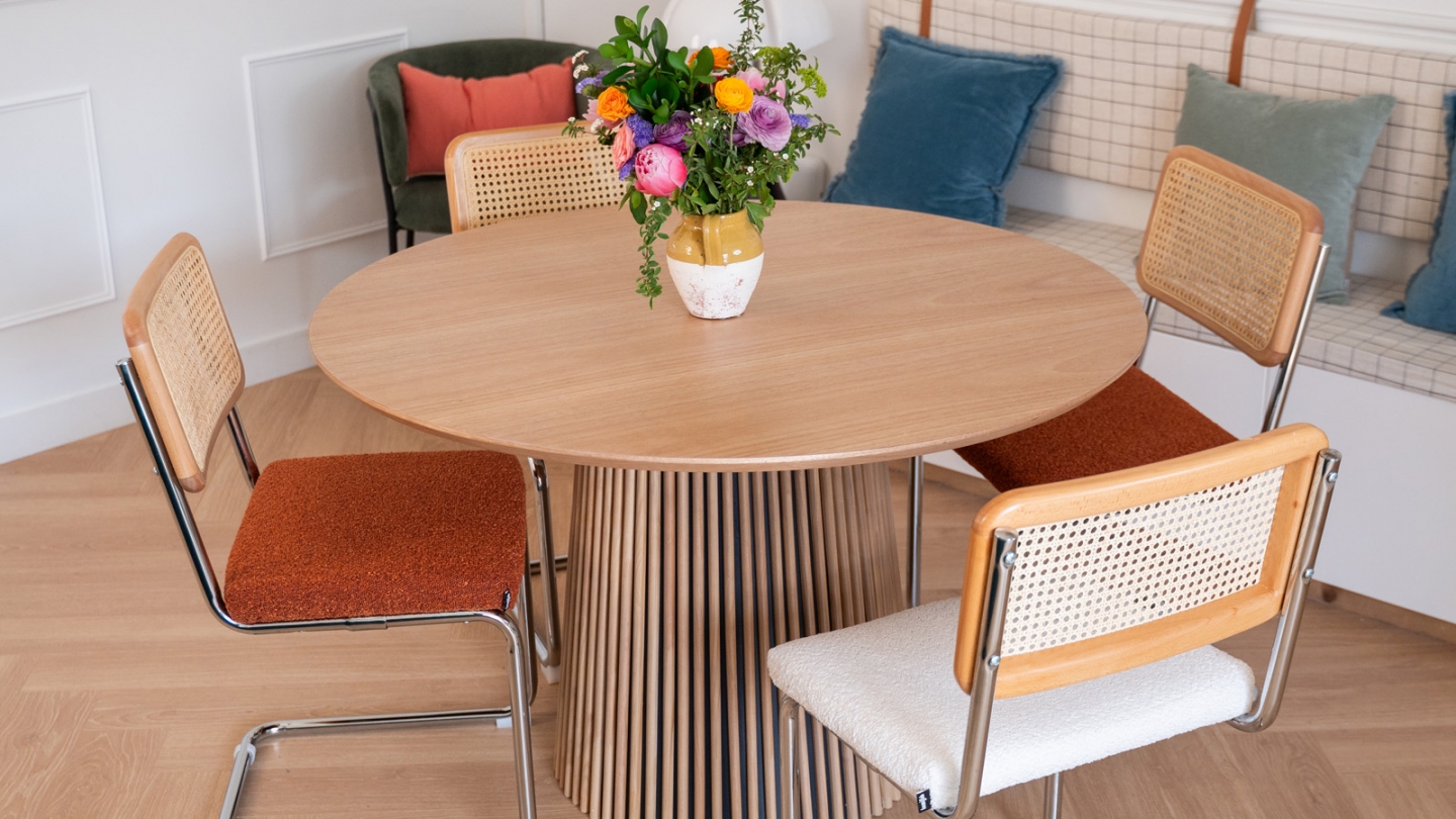 Table à manger ronde en bois 4 personnes - diamètre 120 cm - Ada