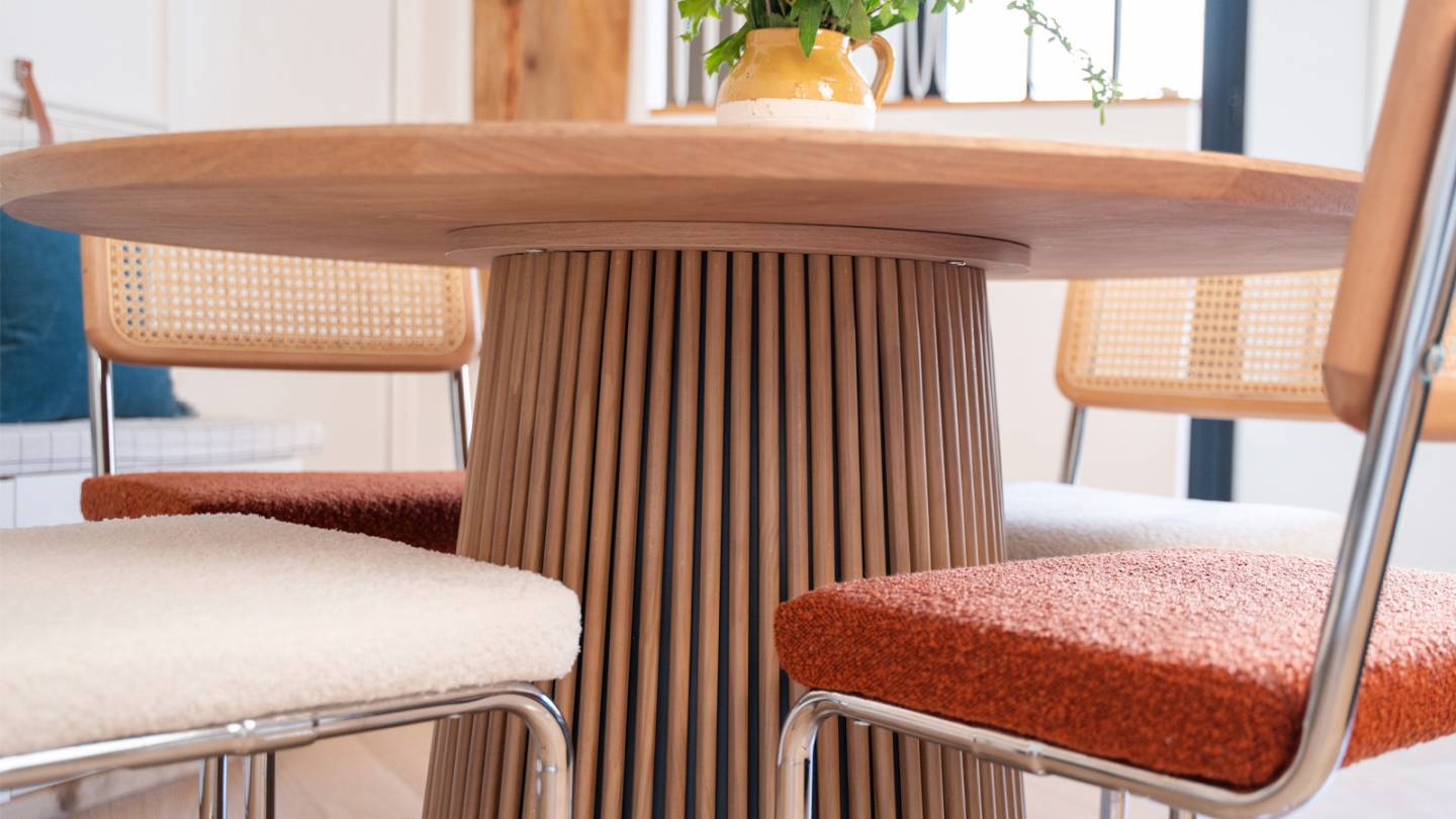 Table à manger ronde en bois 4 personnes - diamètre 120 cm - Ada