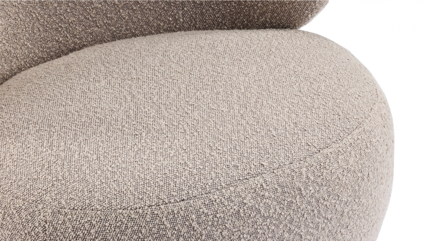Fauteuil en tissu bouclette taupe - Ester