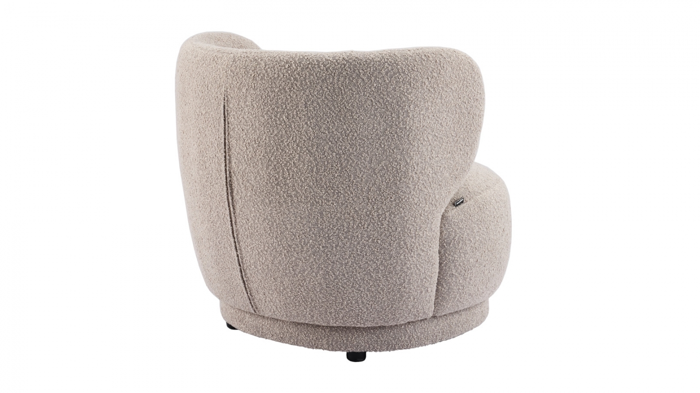 Fauteuil en tissu bouclette taupe - Ester