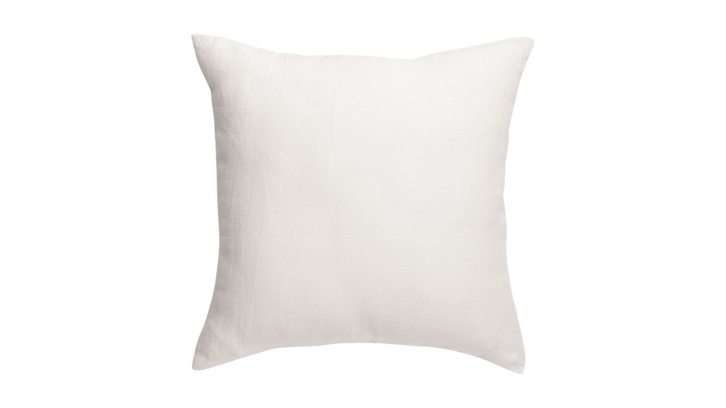Coussin lin et coton blanc 45 x 45 cm - Zeff