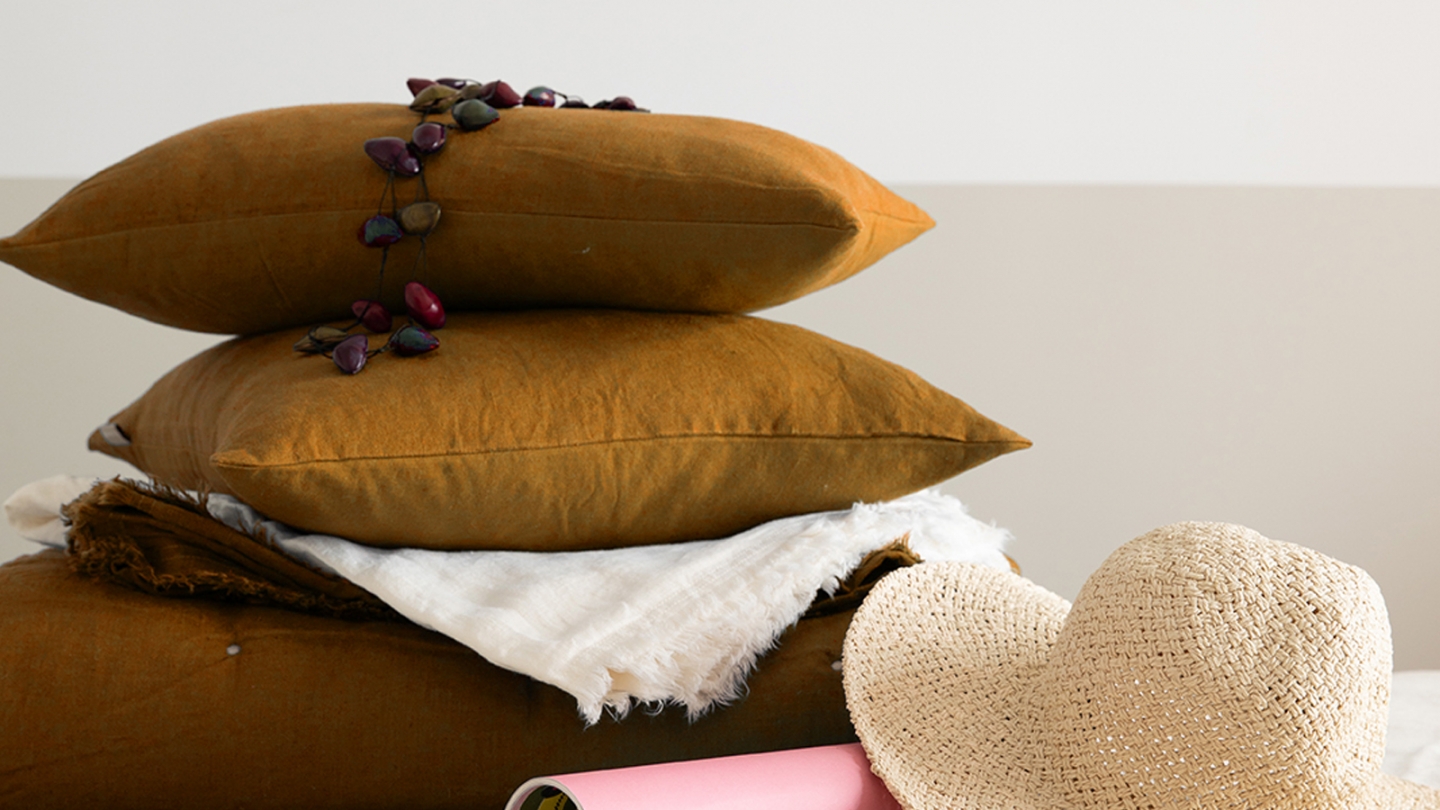 Coussin lin et coton bronze 30 x 50 cm - Zeff